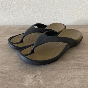 Crocs Unisex Athens Black Flip Flop Slip On Sandals SZ 9 M - 11 W